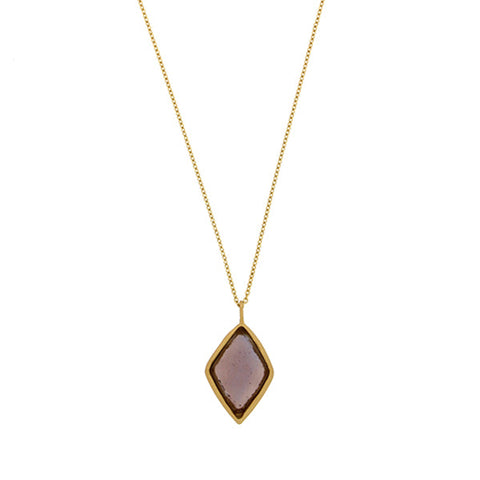 Bubble Diamond 16 Inch Adjustable Large Pendant Necklace - Dark Purple by Michael Michaud