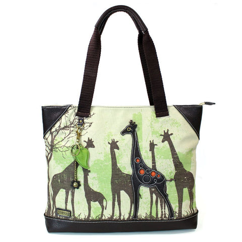 Giraffe Safari Canvas Tote in Sand by Chala