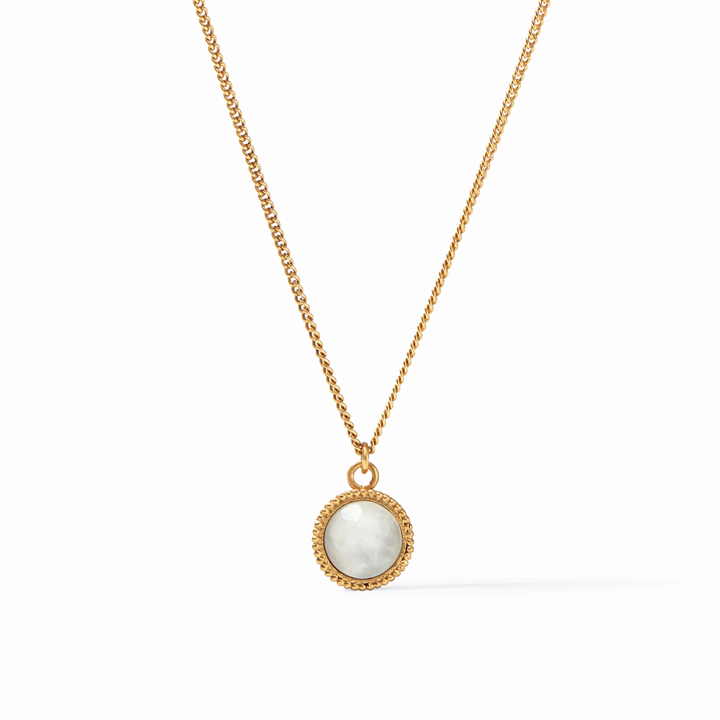 Fleur-de-Lis Solitaire Necklace in Iridescent Clear Crystal by Julie Vos