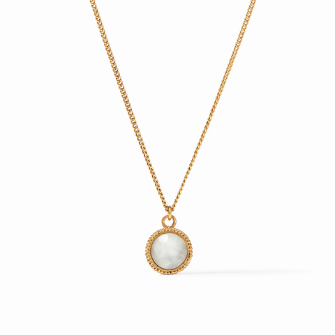 Fleur-de-Lis Solitaire Necklace in Iridescent Clear Crystal by Julie Vos
