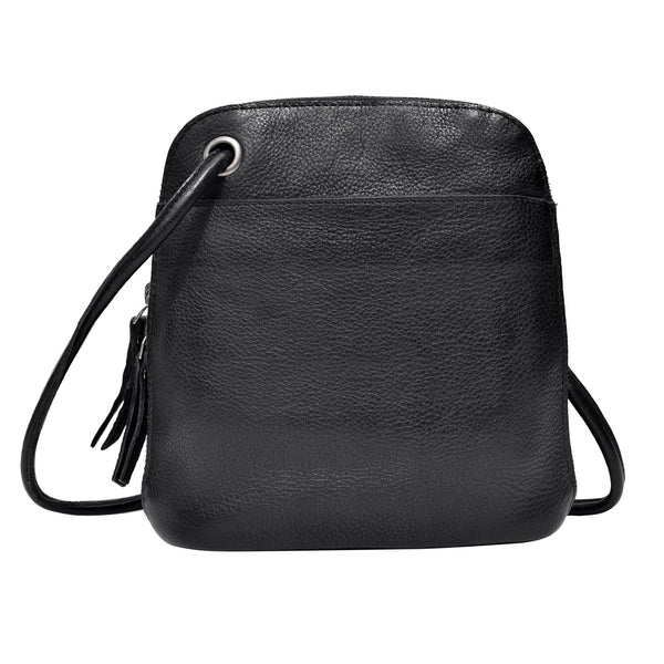 Lilly Leather Crossbody in Black