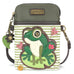 Lily Frog Cell Phone Crossbody in Green Stripe