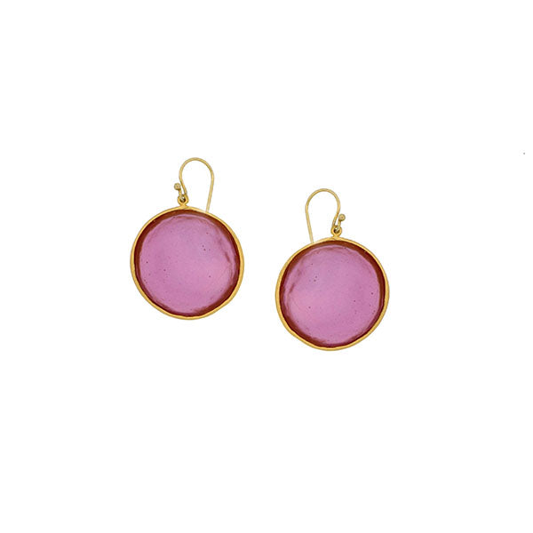 Bubble Large Wire Earrings - Pink by Michael Michaud