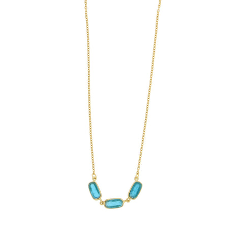 Turquoise Geo Bubble 16 Inch Adjustable Dainty Necklace by Michael Michaud
