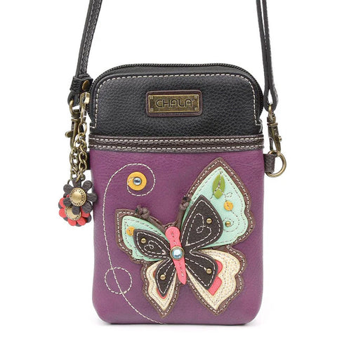 New Butterfly Cellphone Crossbody in Purple