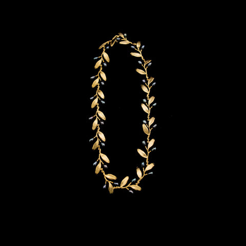 Olive 18 Inch 24 K Gold over Silver Necklace by Michael Michaud