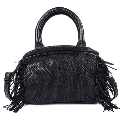 Grace Leather Crossbody in Black