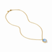 Honeybee Solitaire Necklace in Iridescent Chalcedony Blue by Julie Vos