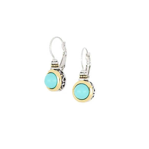 P&eacute;rola Collection - Turquoise French Wire Earrings by John Medeiros