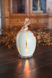 White Classic Pumpkin Small Tall Lit Gourd