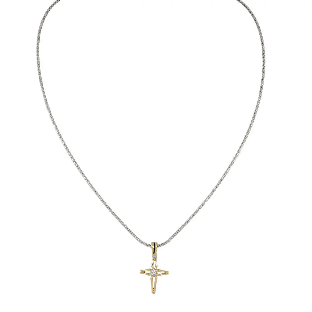 Celebration Small Birthstone Cross 18 Inch Chain Necklace by John Medeiros
