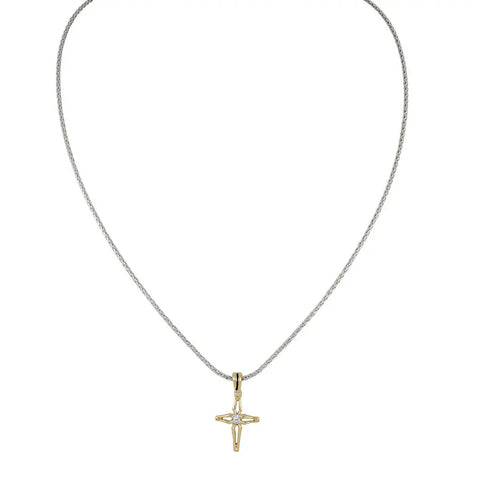 Celebration Small Birthstone Cross 18 Inch Chain Necklace by John Medeiros