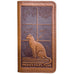 Cat in Window Leather Checkbook in Saddle