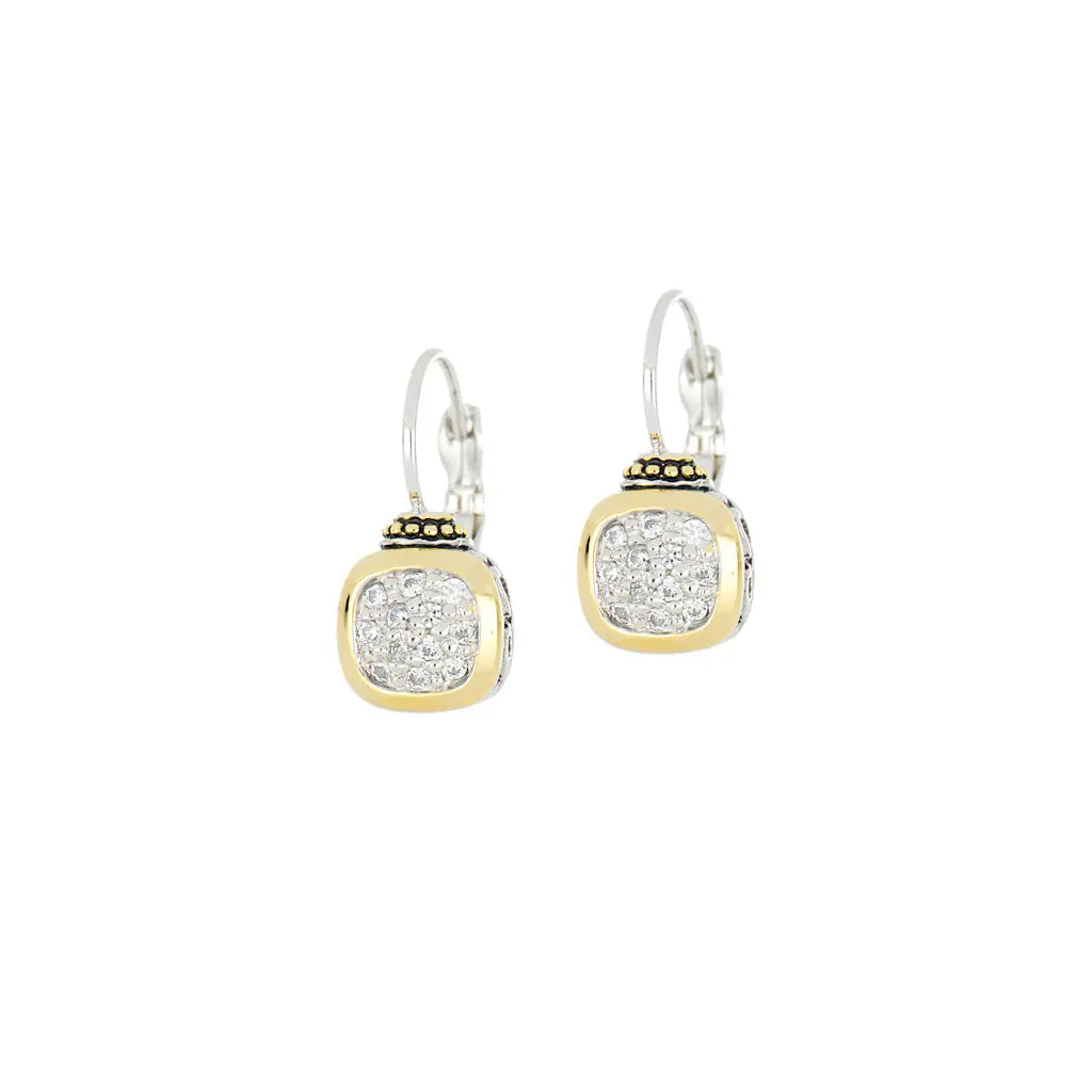 Nouveau Collection - Cushion Pavé French Wire Earrings by John Medeiros