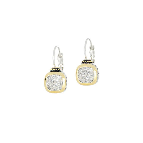 Nouveau Collection - Cushion Pavé French Wire Earrings by John Medeiros