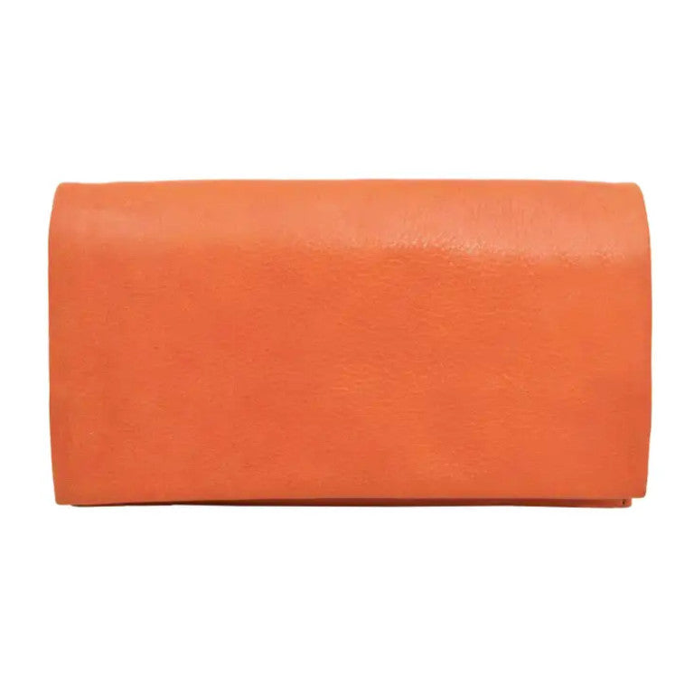 Eloise Leather Wallet in Orange