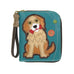 Golden Retriever Zip-Around Wallet in Turquoise by Chala