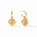 Honeybee Iridescent Chalcedony Blue Hoop &amp; Charm Earrings by Julie Vos