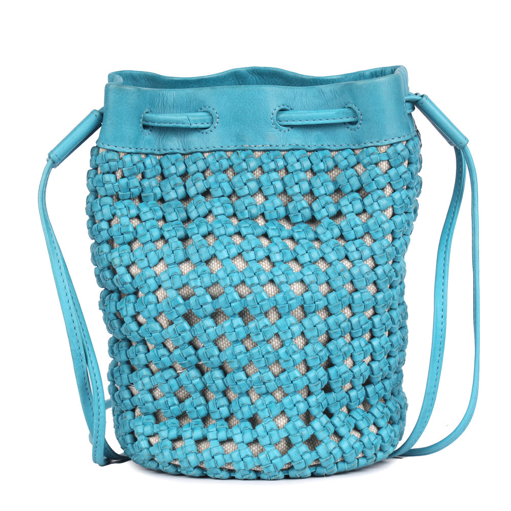 Dune Leather Crossbody in Turquoise