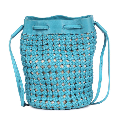 Dune Leather Crossbody in Turquoise