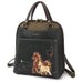 Horse Family Convertible Backpack Purse in Black by Chala