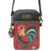 Rooster Cellphone Crossbody in Burgundy