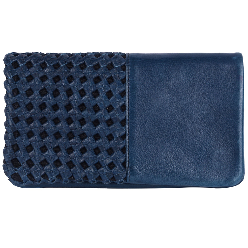Whitney Leather Wallet in Denim