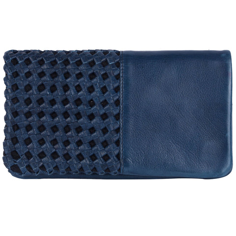 Whitney Leather Wallet in Denim
