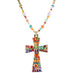 Multi Bright Large Cross Necklace by Michal Golan