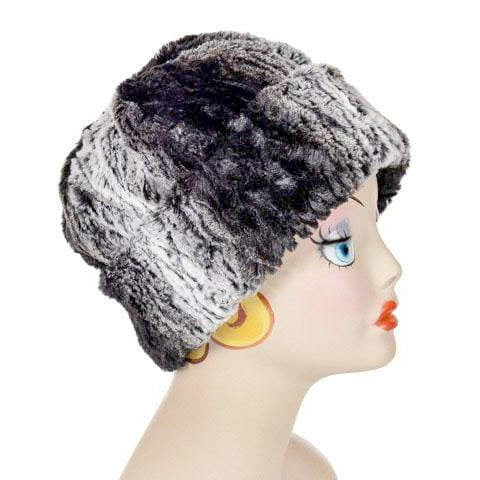 Smouldering Sequoia with Cuddly Black Luxury Faux Fur Beanie Large