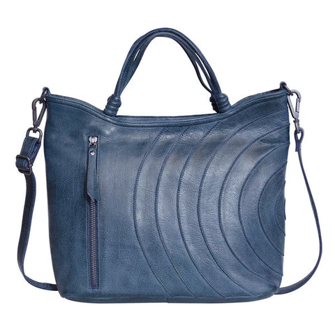 Joplin Leather Tote and Crossbody in Denim