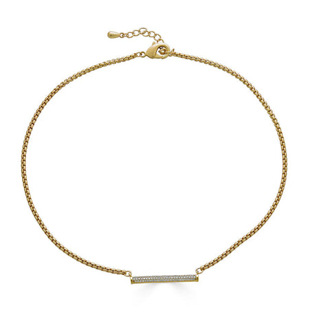 Gold Pave Bar Necklace by Loni Paul