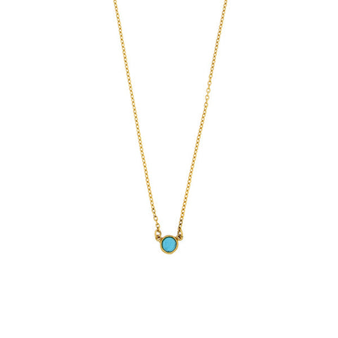 Bubble 16 Inch Adjustable Dainty Pendant Necklace - Turquoise by Michael Michaud