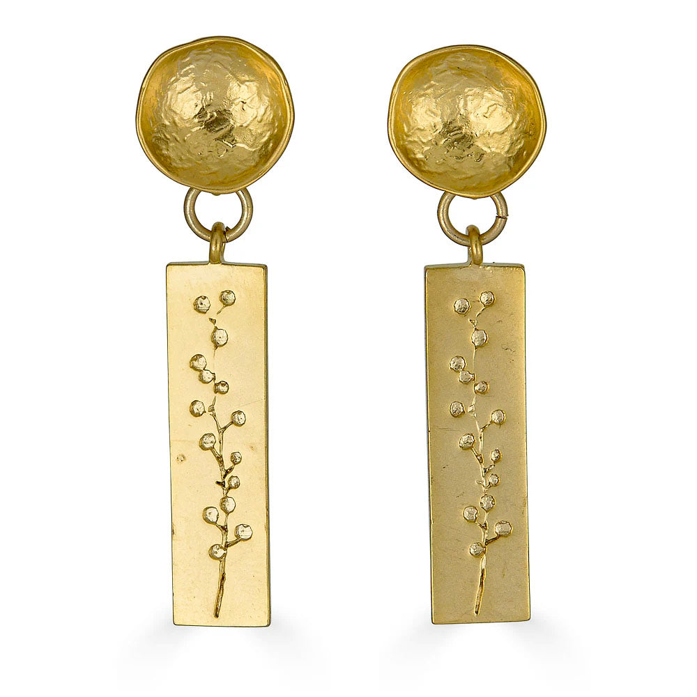 Rectangle Floral Dangle Earrings by Loni Paul