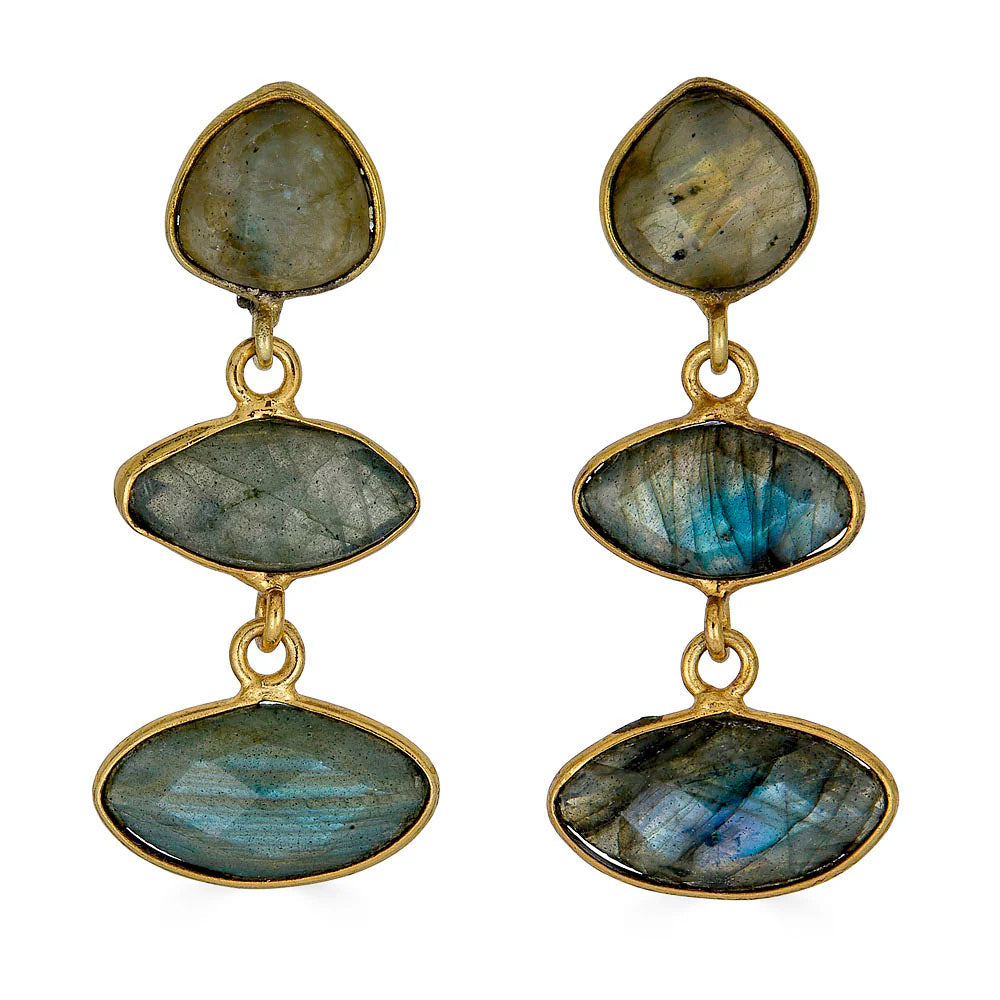 Labradorite Marquise Dangle Earrings by Loni Paul