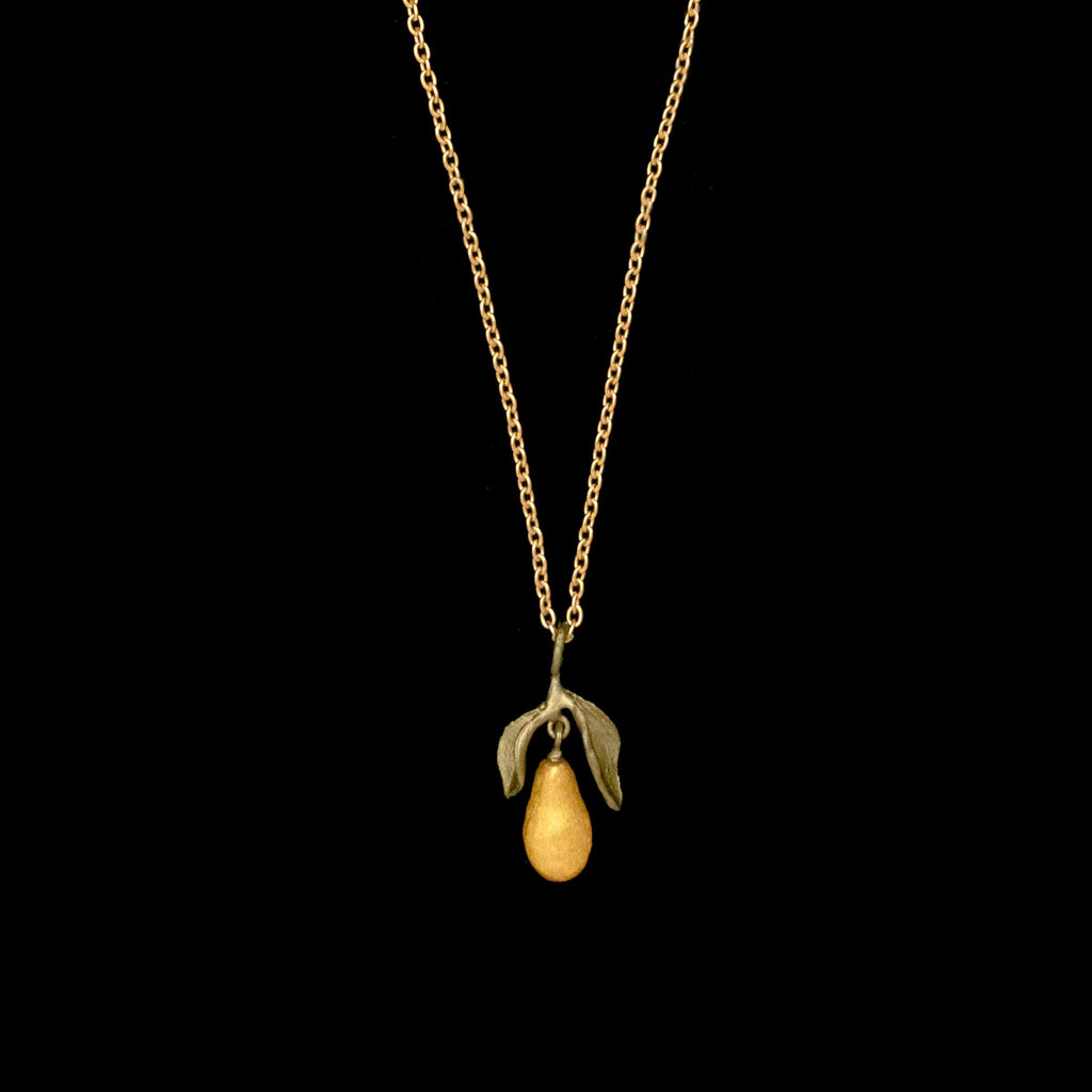 Golden Pear 16 Inch Adjustable Pendant Necklace by Michael Michaud