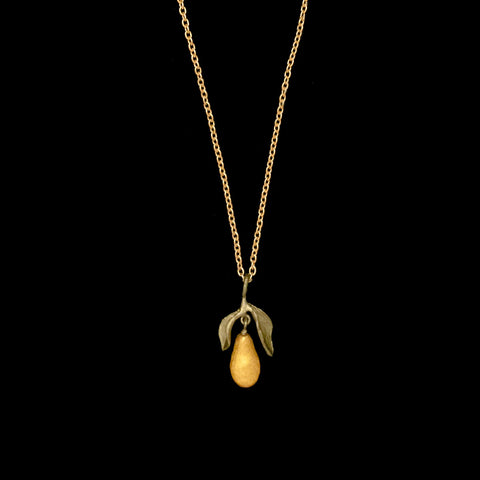 Golden Pear 16 Inch Adjustable Pendant Necklace by Michael Michaud