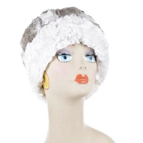 Birch with Cuddly Ivory Luxury Faux Fur Cuffed Pillbox Hat Medium