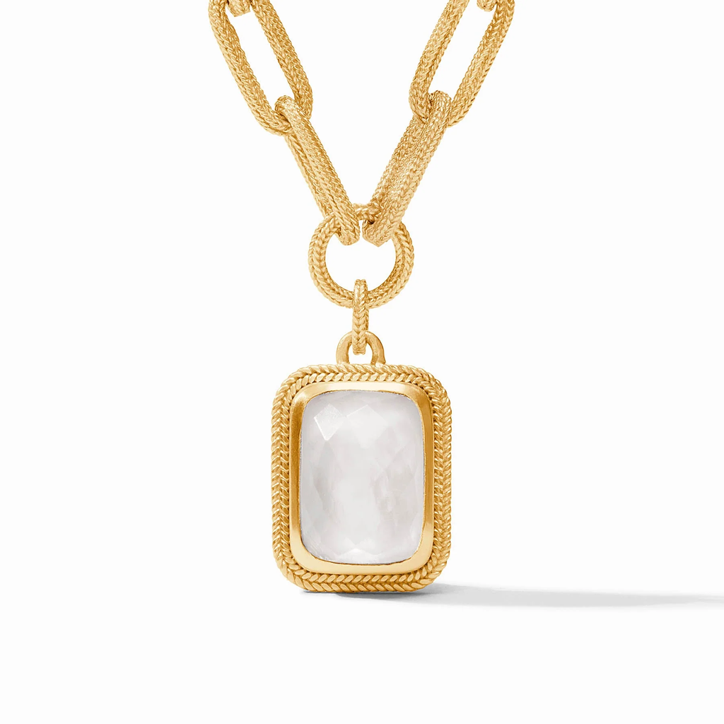 Cheval Paperclip Statement Necklace in Iridescent Clear Crystal by Julie Vos