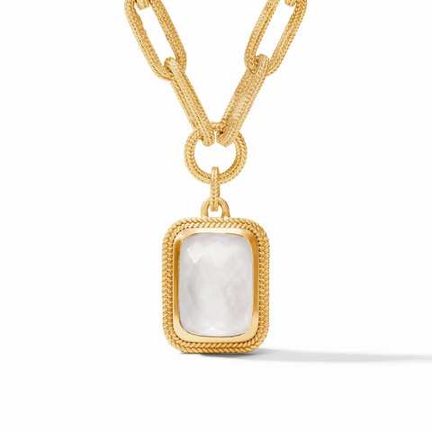 Cheval Paperclip Statement Necklace in Iridescent Clear Crystal by Julie Vos