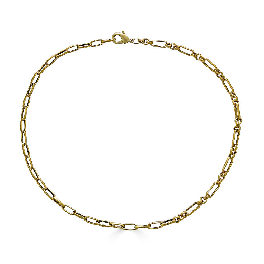 Gold Mixed Link Short Layering Chain Necklace by Loni Paul