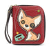 Chihuahua Zip-Around Wallet in Burgundy by Chala
