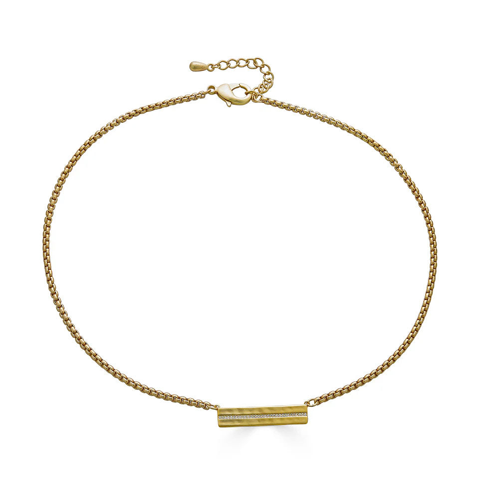 Matte Gold Bar Necklace by Loni Paul