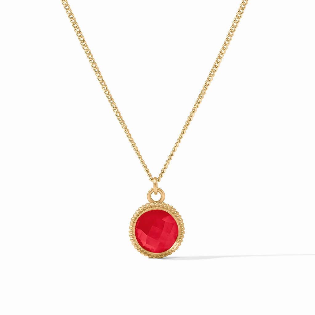 Fleur-de-Lis Solitaire Necklace in Iridescent Strawberry by Julie Vos