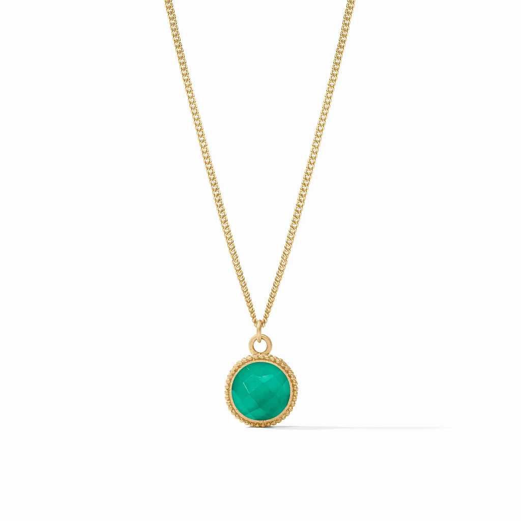 Fleur-de-Lis Solitaire Necklace in Iridescent Emerald Green by Julie Vos