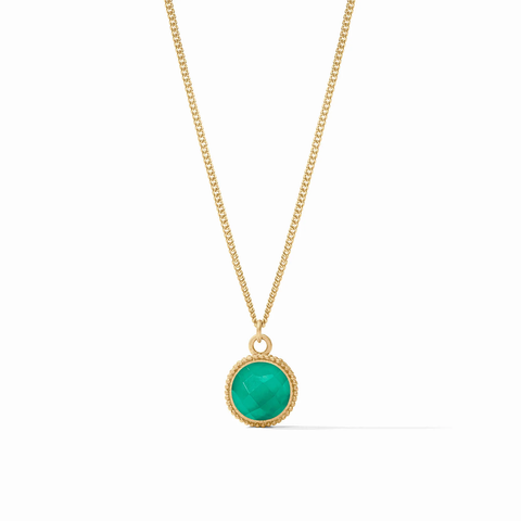 Fleur-de-Lis Solitaire Necklace in Iridescent Emerald Green by Julie Vos