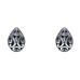 Sterling Silver Baroque Motif Teardrop Stud Earrings
