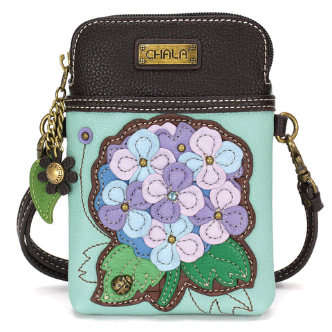 Hydrandrea CellPhone Crossbody in Blue by Chala