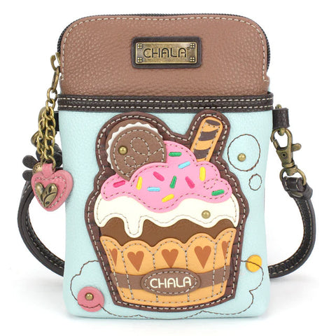 Cupcake Cell Phone Crossbody in Blue