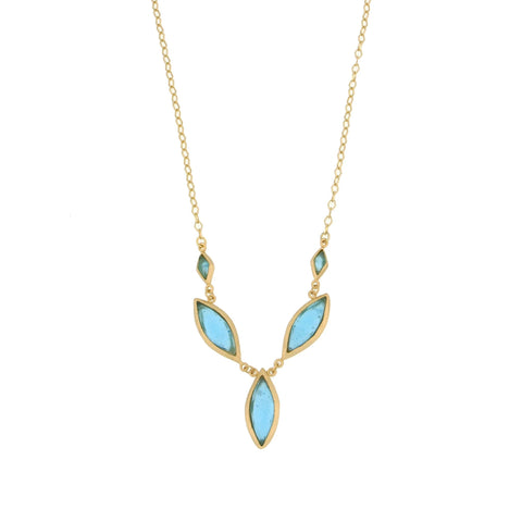 Turquoise Marquise 16 Inch Adjustable Necklace by Michael Michaud
